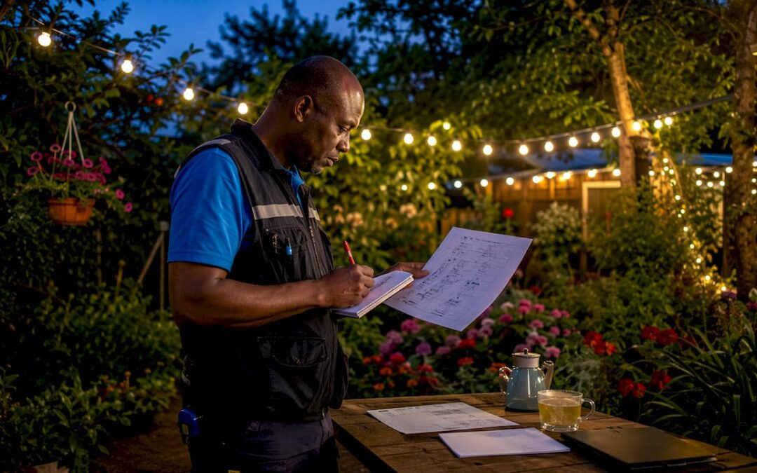 Engineer reviewing event electrical schematic
