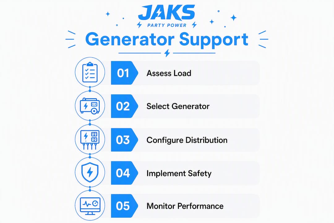 Infographic of generator support steps for large events