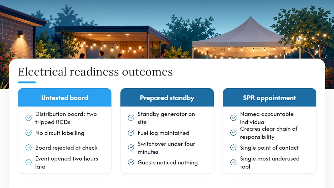 What event organisers consistently get wrong about temporary power — overview diagram