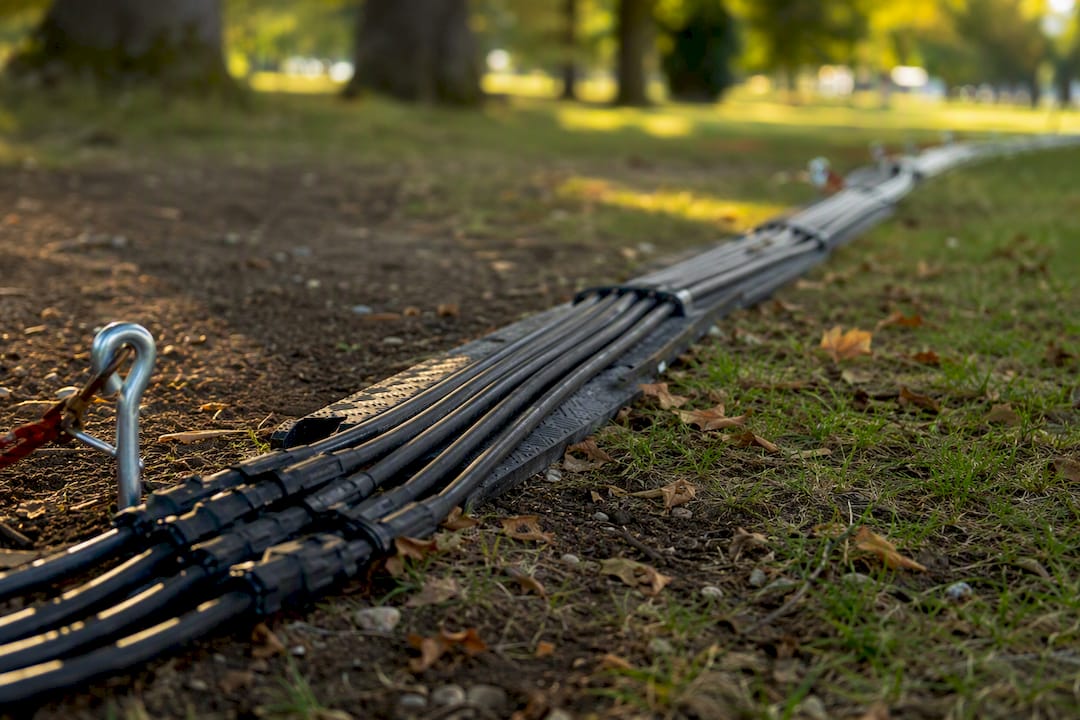 Event power cables neatly routed and secured