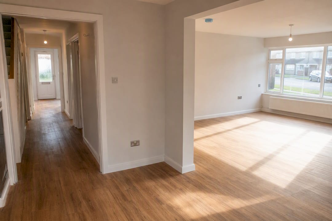 Empty 3-bed semi detached UK house interior