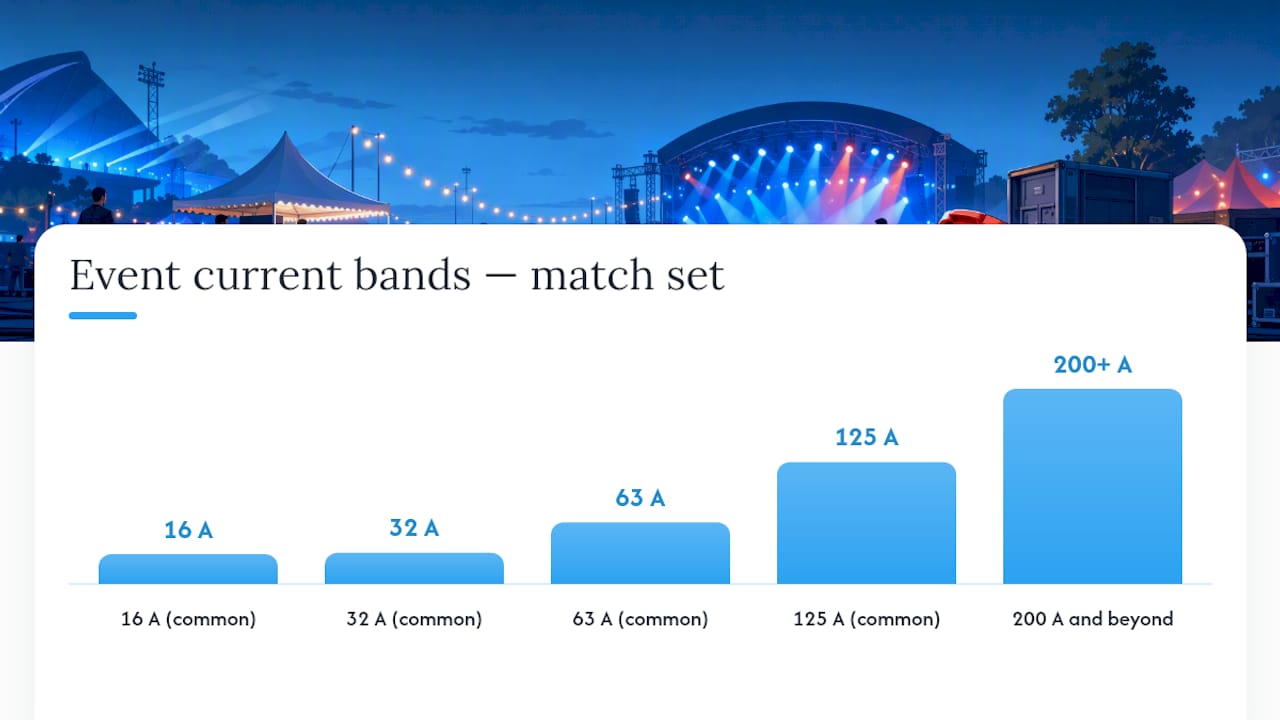 Event connector current bands and matching rule