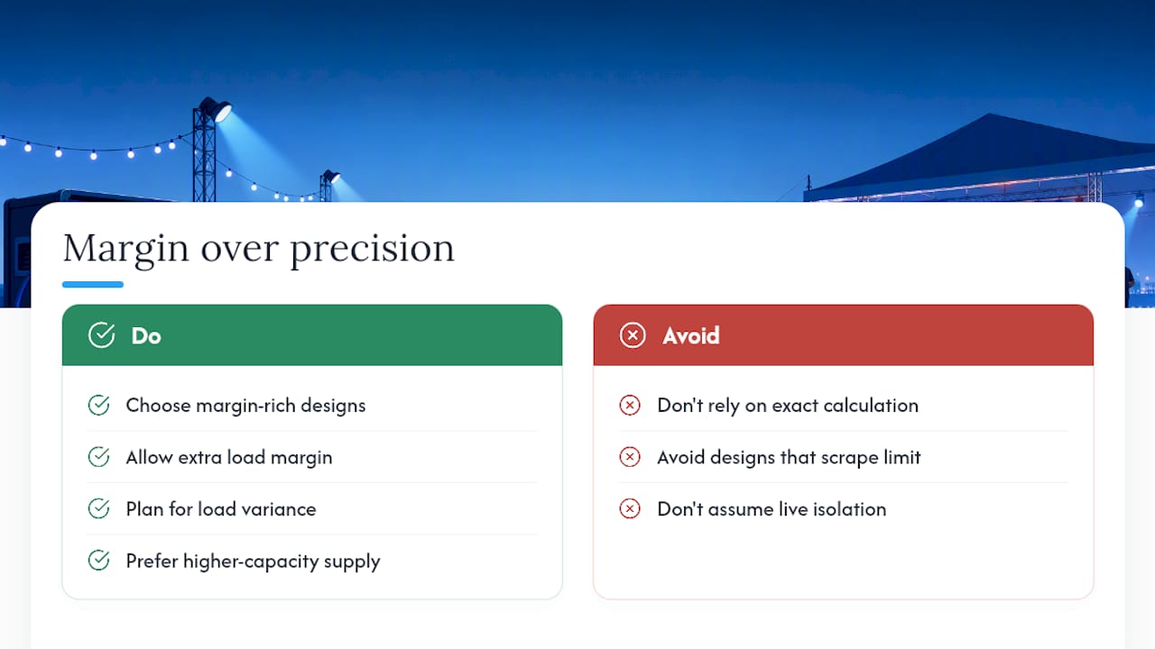 Why margin matters more than precision at events — overview diagram