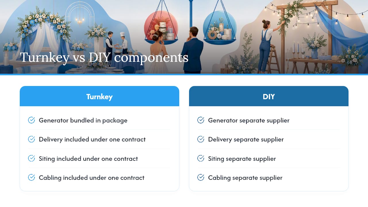 Turnkey and DIY wedding power comparison