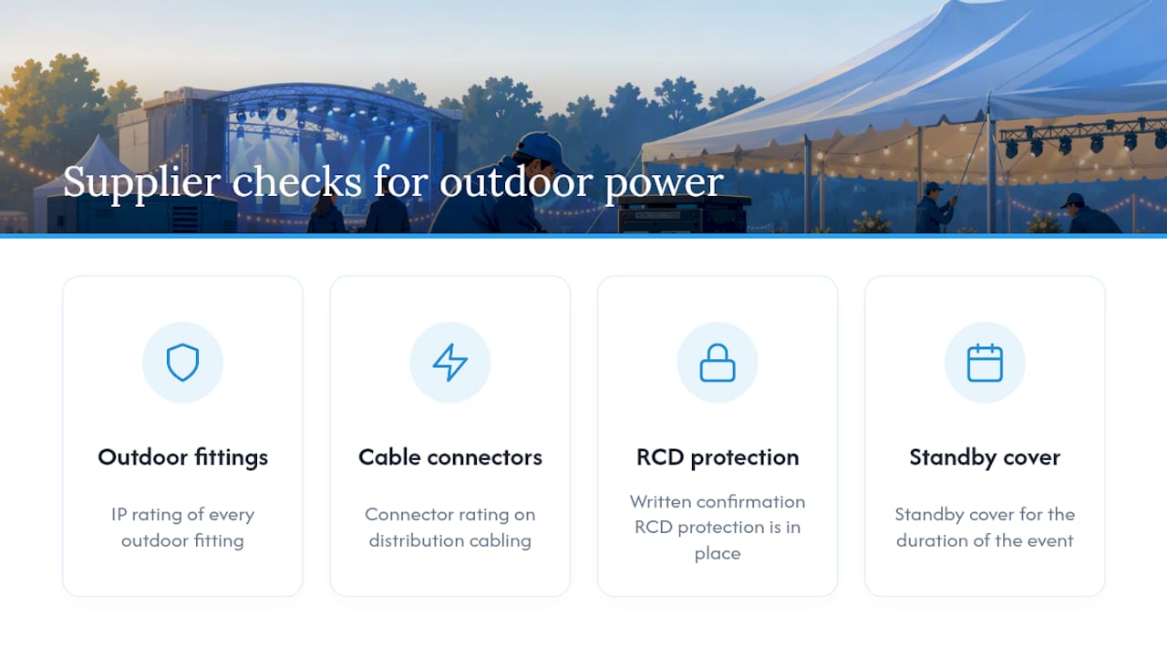 Four checks for specifying event power equipment