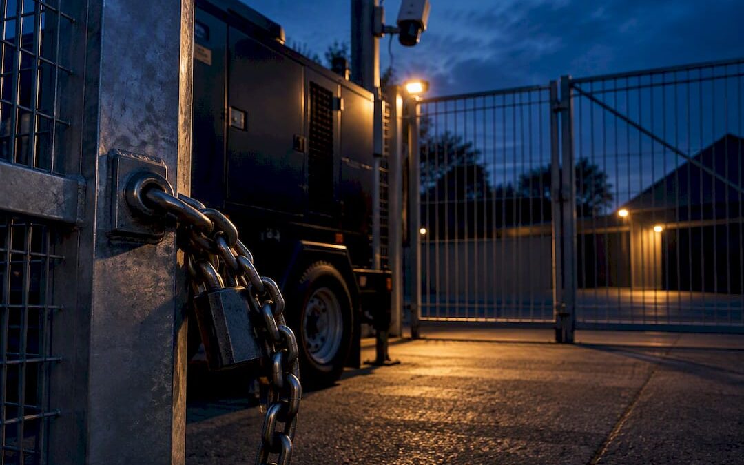 Secured generator at temporary event compound