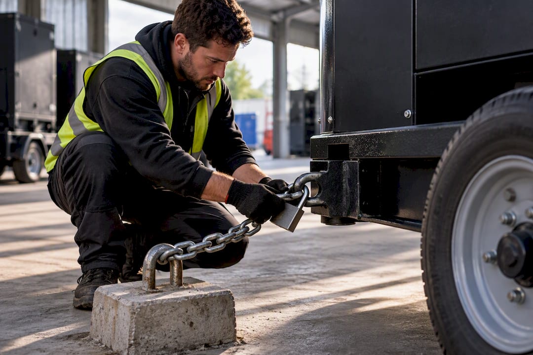 Technician checking generator anchor chain